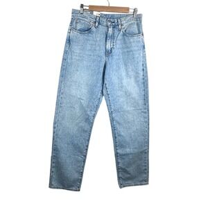 Levi's 568 loose Straight Leg Jeans sz 31x32 Light Blue Flex Stretch 90s linen